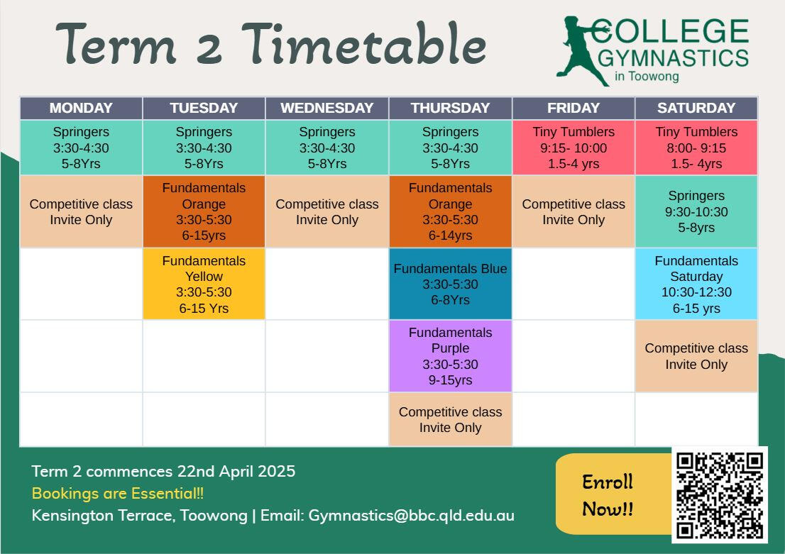 Term 2 Time Table 2025